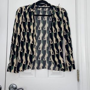 Zara Printed Button Up